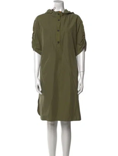 Pre-owned Bogner Mock Neck Knee-length Dress In Green