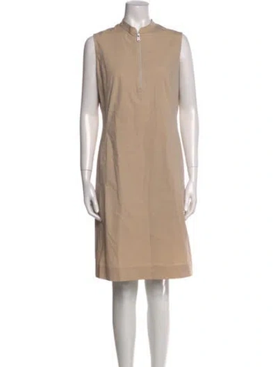 Pre-owned Bogner Mock Neck Knee-length Dress In Neutral