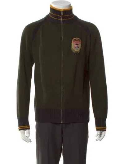 Pre-owned Bogner Mock Neck Long Sleeve Cardigan In Green