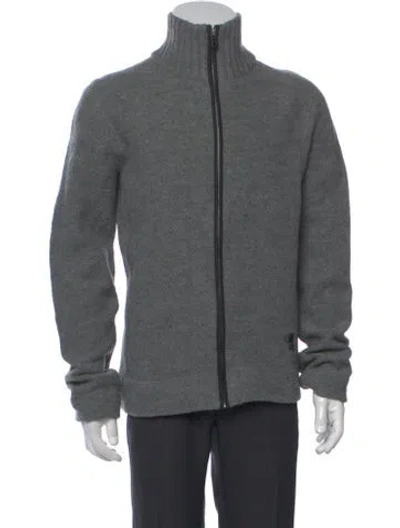Pre-owned Bogner Mock Neck Long Sleeve Cardigan In Grey