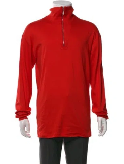 Pre-owned Bogner Mock Neck Long Sleeve Polo Shirt In Orange