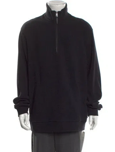 Pre-owned Bogner Mock Neck Long Sleeve Polo Sweater In Black