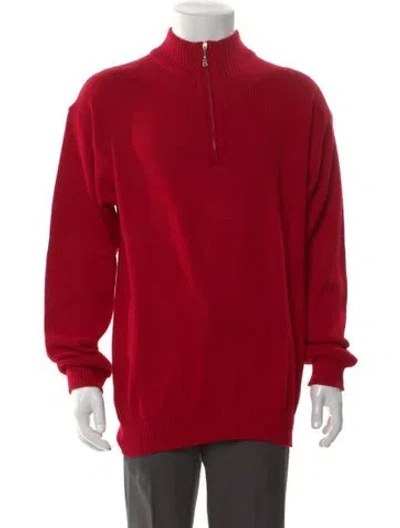Pre-owned Bogner Mock Neck Long Sleeve Pullover In Red