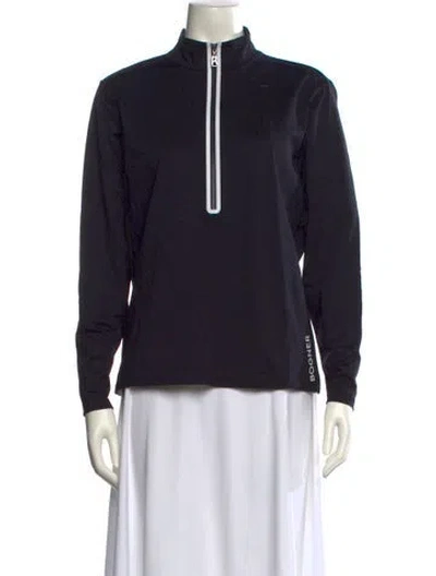 Pre-owned Bogner Mock Neck Long Sleeve Sweatshirt In Black