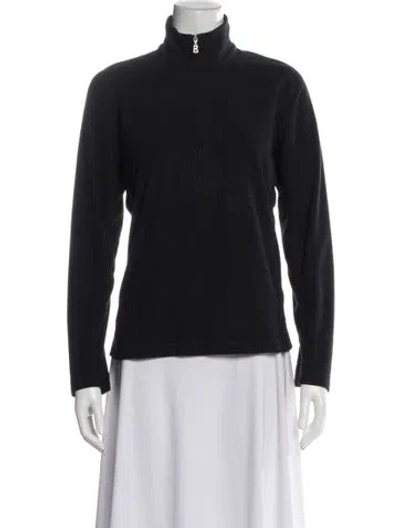 Pre-owned Bogner Mock Neck Long Sleeve Sweatshirt In Black