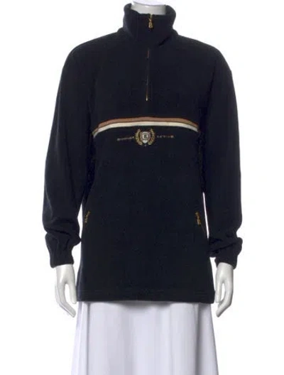 Pre-owned Bogner Mock Neck Long Sleeve Sweatshirt In Black