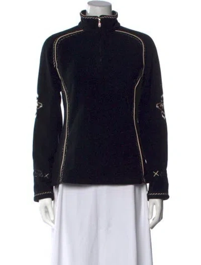 Pre-owned Bogner Mock Neck Long Sleeve Sweatshirt In Black