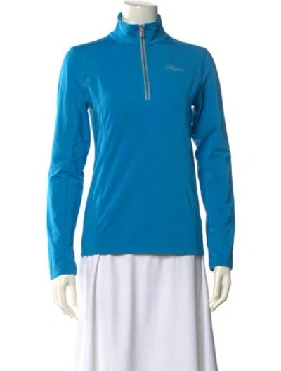 Pre-owned Bogner Mock Neck Long Sleeve Sweatshirt In Blue