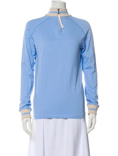 Pre-owned Bogner Mock Neck Long Sleeve Sweatshirt In Blue