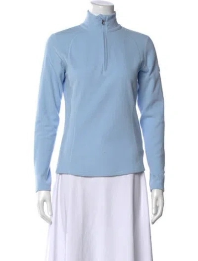 Pre-owned Bogner Mock Neck Long Sleeve Sweatshirt In Blue
