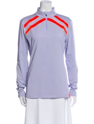 Pre-owned Bogner Mock Neck Long Sleeve Sweatshirt In Purple