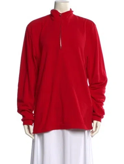 Pre-owned Bogner Mock Neck Long Sleeve Sweatshirt In Red