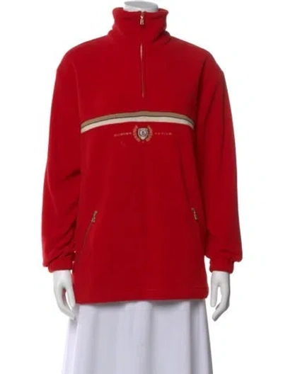 Pre-owned Bogner Mock Neck Long Sleeve Sweatshirt In Red
