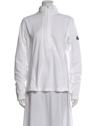 Pre-owned Bogner Mock Neck Long Sleeve Sweatshirt In White