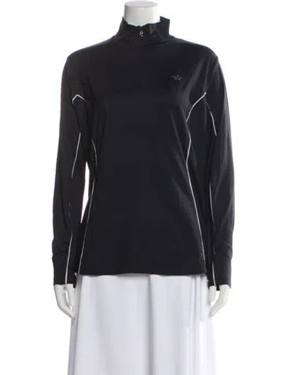Pre-owned Bogner Mock Neck Long Sleeve Top In Black