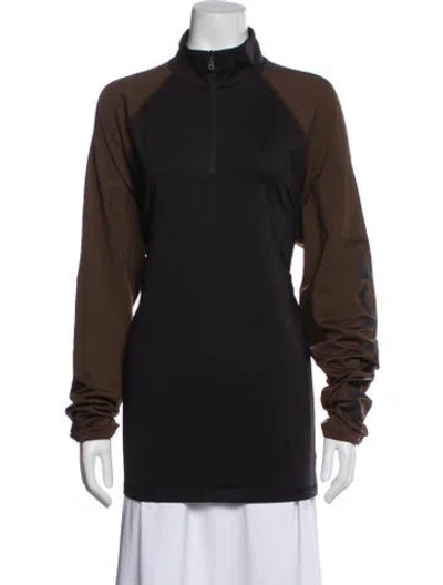 Pre-owned Bogner Mock Neck Long Sleeve Top In Black