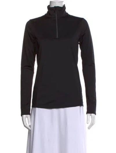 Pre-owned Bogner Mock Neck Long Sleeve Top In Black