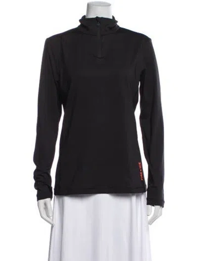 Pre-owned Bogner Mock Neck Long Sleeve Top In Black