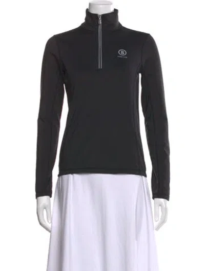 Pre-owned Bogner Mock Neck Long Sleeve Top In Black