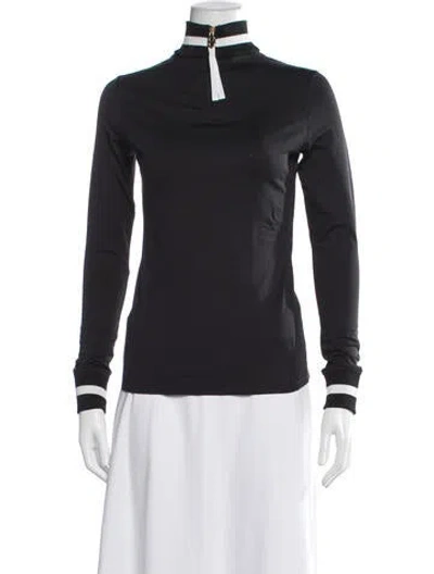 Pre-owned Bogner Mock Neck Long Sleeve Top In Black