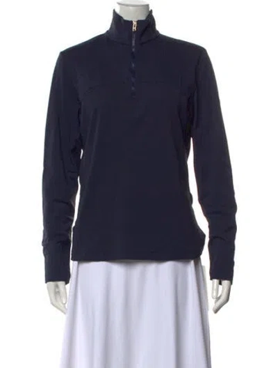 Pre-owned Bogner Mock Neck Long Sleeve Top In Black