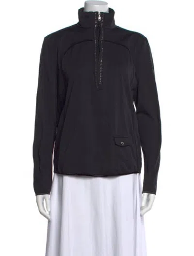 Pre-owned Bogner Mock Neck Long Sleeve Top In Black