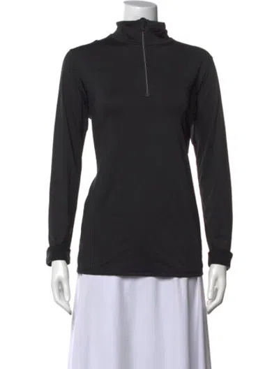 Pre-owned Bogner Mock Neck Long Sleeve Top In Black
