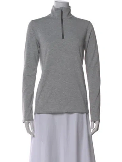 Pre-owned Bogner Mock Neck Long Sleeve Top In Gray