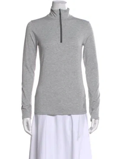 Pre-owned Bogner Mock Neck Long Sleeve Top In Gray