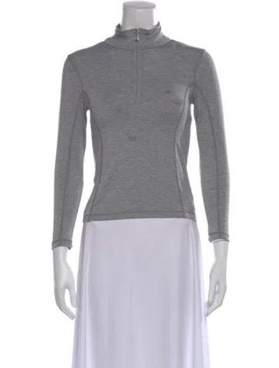 Pre-owned Bogner Mock Neck Long Sleeve Top In Grey