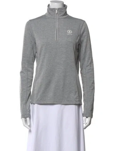 Pre-owned Bogner Mock Neck Long Sleeve Top In Grey