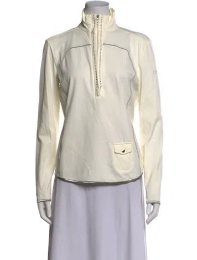 Pre-owned Bogner Mock Neck Long Sleeve Top In Neutrals