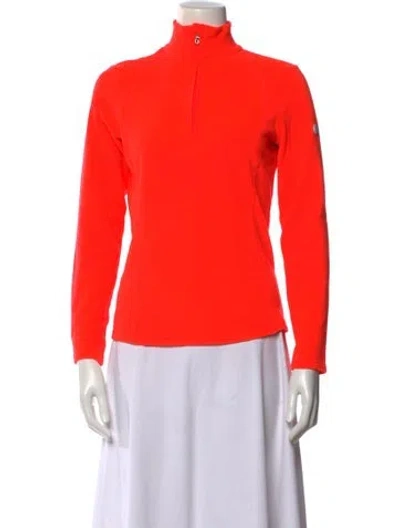 Pre-owned Bogner Mock Neck Long Sleeve Top In Orange