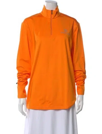 Pre-owned Bogner Mock Neck Long Sleeve Top In Orange