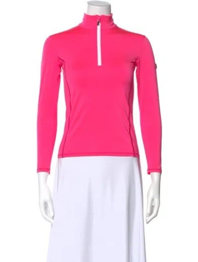 Pre-owned Bogner Mock Neck Long Sleeve Top In Pink