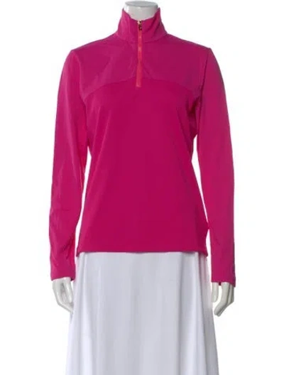 Pre-owned Bogner Mock Neck Long Sleeve Top In Pink