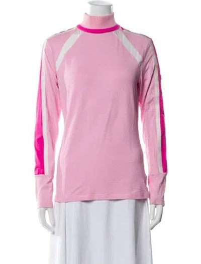 Pre-owned Bogner Mock Neck Long Sleeve Top In Pink
