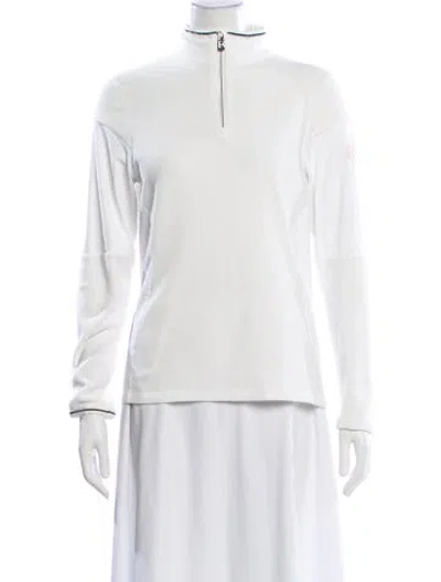 Pre-owned Bogner Mock Neck Long Sleeve Top In White