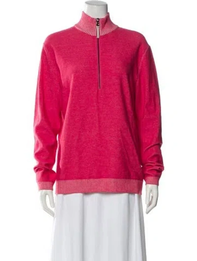 Pre-owned Bogner Mock Neck Sweater In Pink