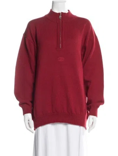 Pre-owned Bogner Mock Neck Sweater In Red