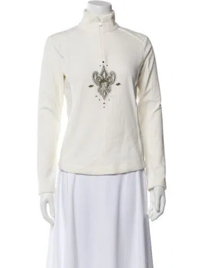 Pre-owned Bogner Mock Neck Sweater In White