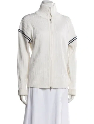 Pre-owned Bogner Mock Neck Sweater In White