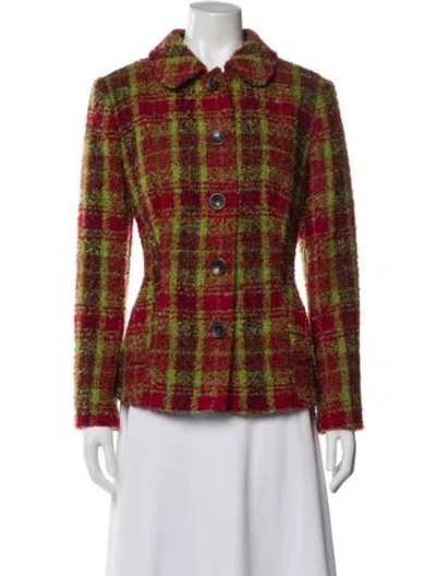 Pre-owned Bogner Mohair Plaid Print Jacket In Multi