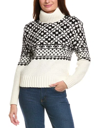Bogner Nadia Fair Isle Wool-blend Turtleneck Sweater In Off-white