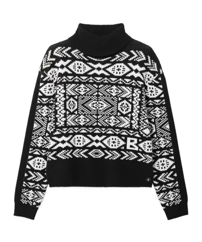Bogner Nadin Roll-neck Patterned Sweater In Black