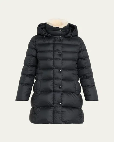 Bogner Nicci Down Coat With Detachable Collar & Hood In Black
