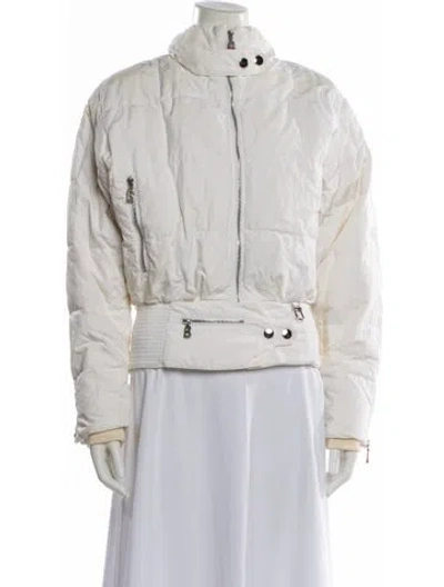 Pre-owned Bogner Nylon Bomber Jacket In White