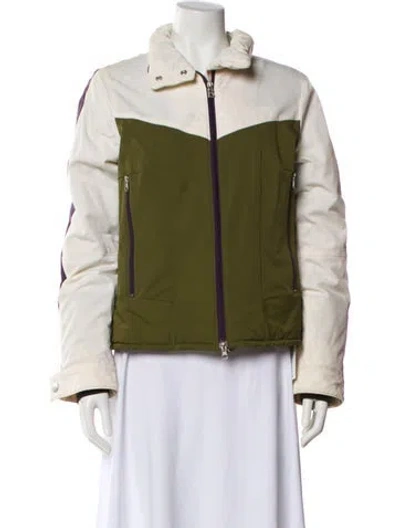 Pre-owned Bogner Nylon Colorblock Pattern Jacket In Green