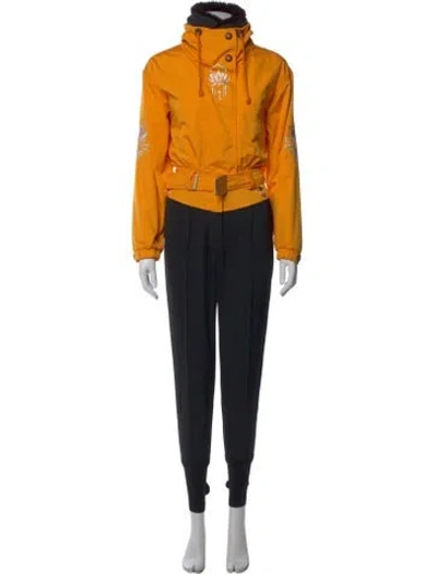 Pre-owned Bogner Nylon Colorblock Pattern Jumpsuit In Orange