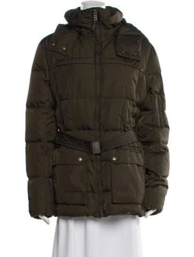 Pre-owned Bogner Nylon Down Coat In Green